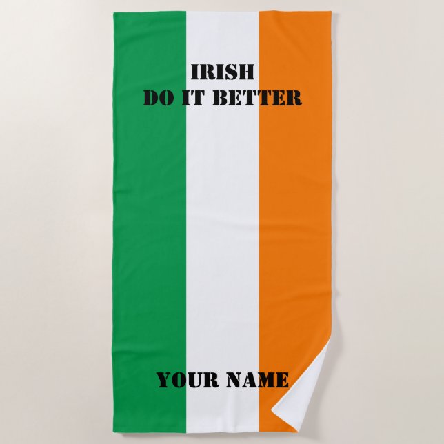 Irlandés mejora la bandera de la toalla de playa (Anverso)