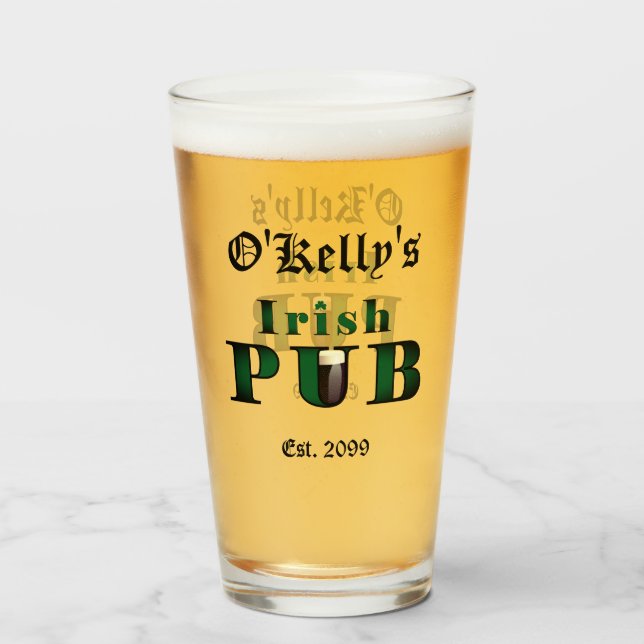 Irlandés Pub Bar Tavern Beer Pint Glasses (Anverso (lleno))