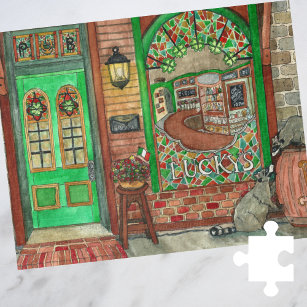 Irlandés Pub Watercolor Jigsaw Puzzle