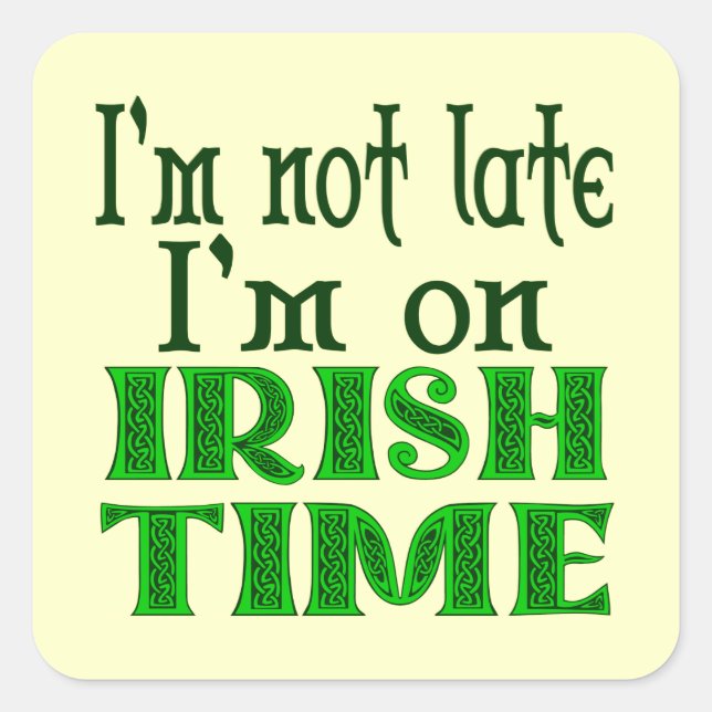 Irlandés Time Funny Dice Pegatina (Anverso)