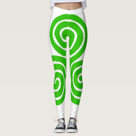 Irlandés Triskel Happy St Patrick White Leggings