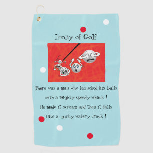 Ironía de la toalla de golf