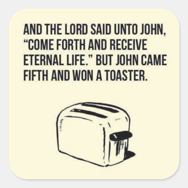 Irónico pegatina cristiano de salvación (Anverso)