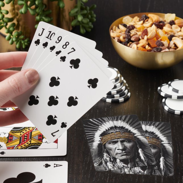 Iroqueses nativos americanos jugando cartas (In Situ)