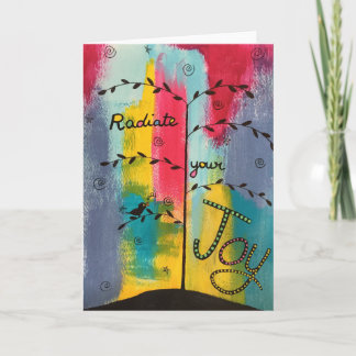 "Irradie tarjeta de felicitación de su alegría"