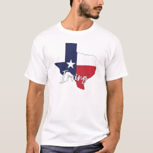 Irving, mapa de la bandera de Texas en camiseta bl