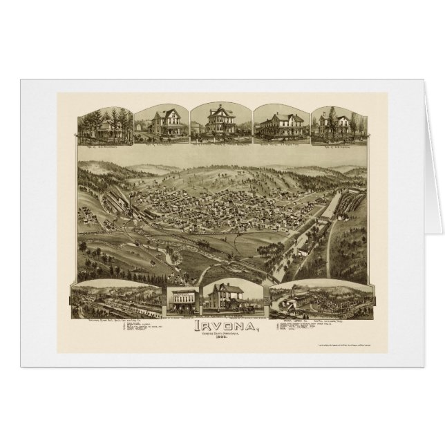 Irvona, mapa panorámico del PA - 1895 (Anverso (Horizontal))