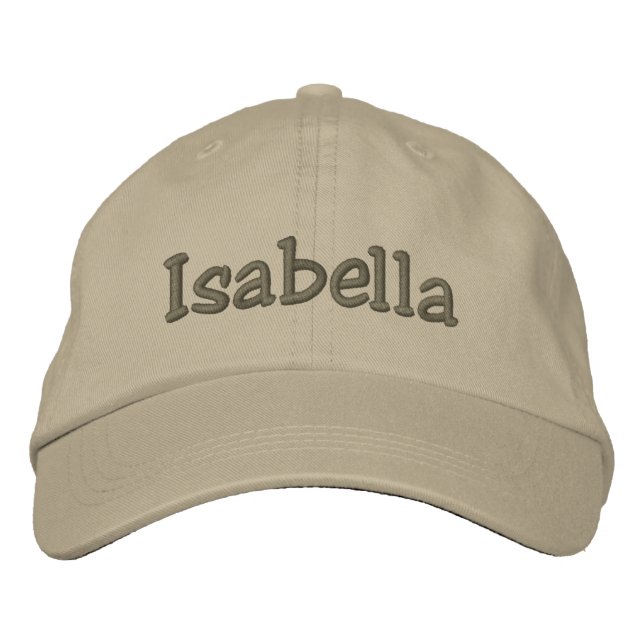 Isabella Nombre gorro de beisbol bordado - Khaki (Anverso)