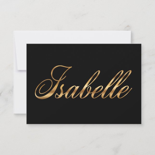 Isabelle gold Design Lettering Karte (Anverso)
