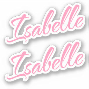 Isabelle Nombre decorativo en Pegatina rosa x2