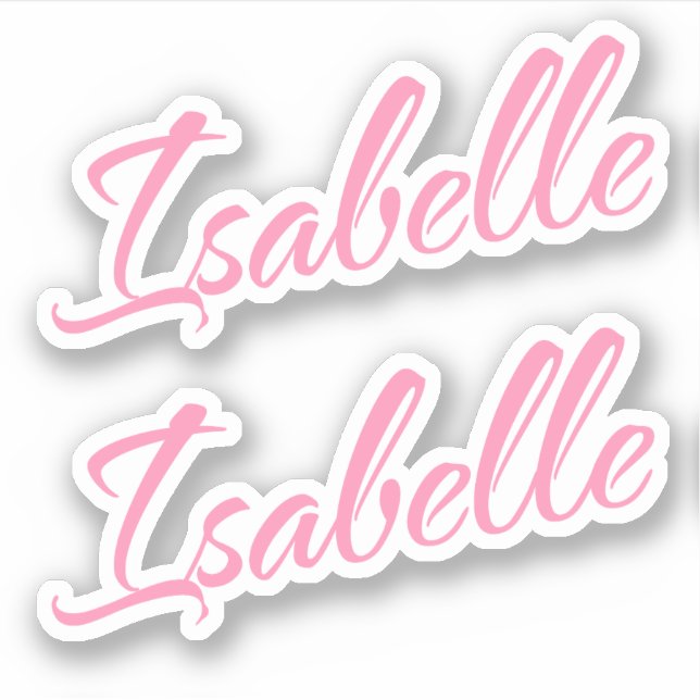 Isabelle Nombre decorativo en Pegatina rosa x2 (Anverso)
