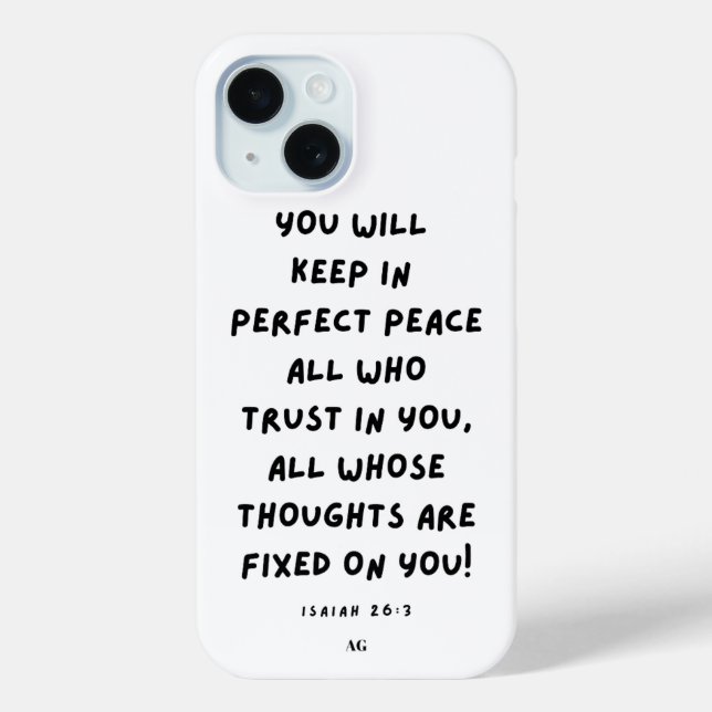 Isaiah 26:3 Funda del Iphone 15 (Reverso )