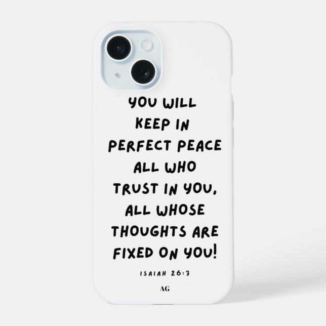 Isaiah 26:3 Funda del Iphone 15 (Reverso )