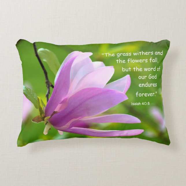 Isaiah 40:8 Almohada de acento lumbar (Anverso)