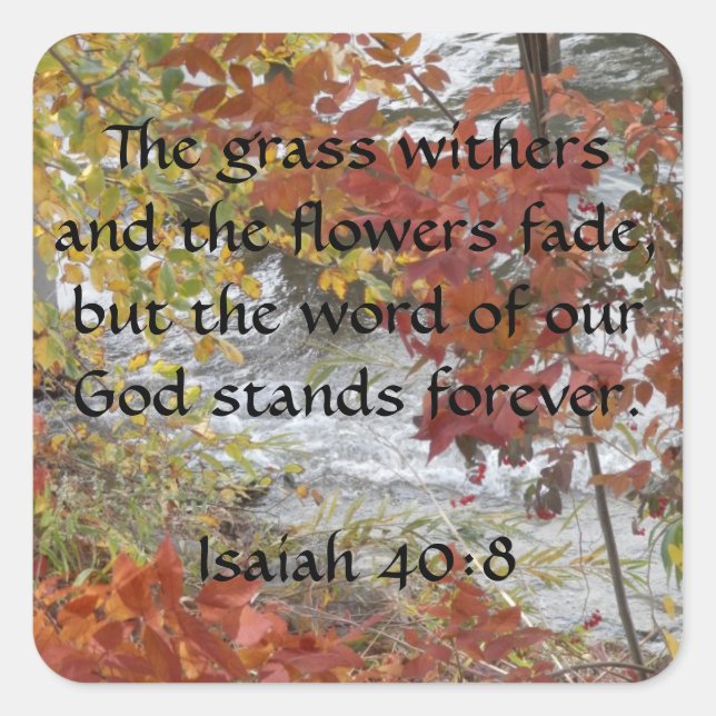 Isaiah 40:8 pegatinas (Anverso)