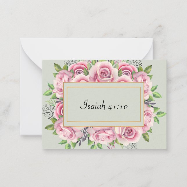 Isaiah 41:10 Tarjeta de Nota de Escritura (Anverso)