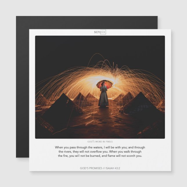 Isaiah 43:2 Tarjeta magnética SCRIPIX PROMESAS DE  (Anverso/Reverso)