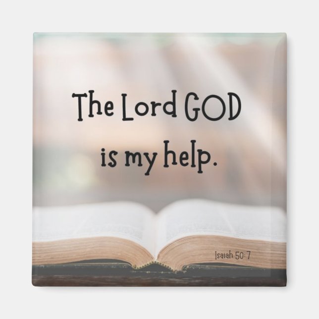 Isaiah 50:7 imán de 2" (Frente)