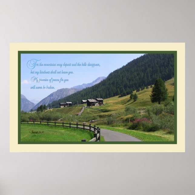 Isaiah 54:10 Impresión de Escrituras (Frente)