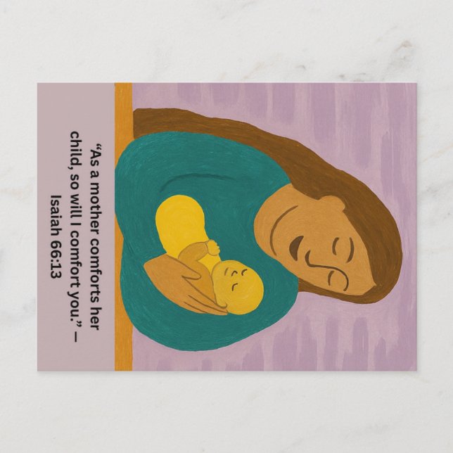 Isaiah 66:13 Tarjeta postal para madres y bebés qu (Anverso)