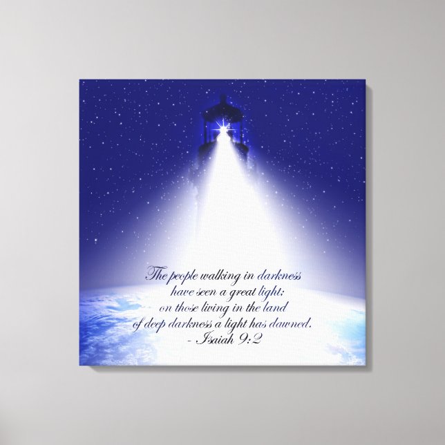 Isaiah 9:2 Navidades estiran la imagen de lienzo (Anverso)