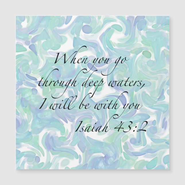 Isaías 43:2 Cuando vayas... tarjeta magnética (Anverso)