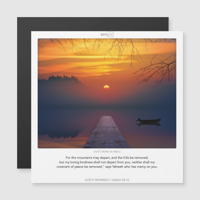 Isaías 54:10 DIOS PROMETE SCRIPIX tarjeta magnétic (Anverso/Reverso)