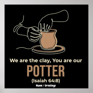 Isaías 64:8 Alfarero y arcilla Arte lineal minimal