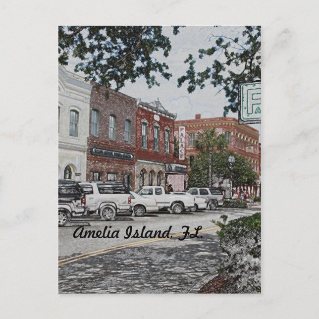 Isla Amelia, FL. postal (Anverso)