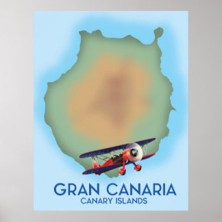 Isla Canaria de Gran Canaria, arte de afiches de v