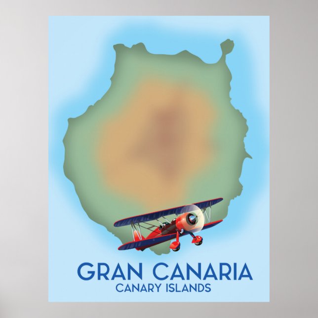 Isla Canaria de Gran Canaria, arte de afiches de v (Frente)
