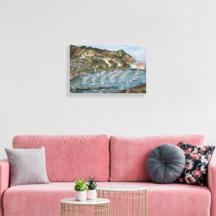Isla Catalina, CA Pintura acuarela sobre lienzo