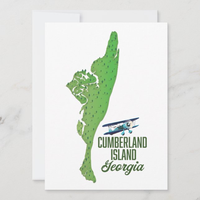 Isla Cumberland Mapa de Georgia (Anverso)