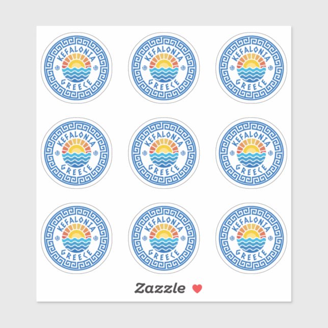 Isla de Cefalonia, Grecia Pegatina múltiple  (Hoja)