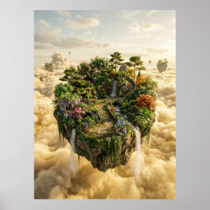 Isla de Jardín Flotante Fantasía Arte