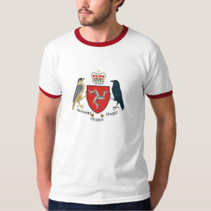 Isla de la camisa del escudo de armas del hombre