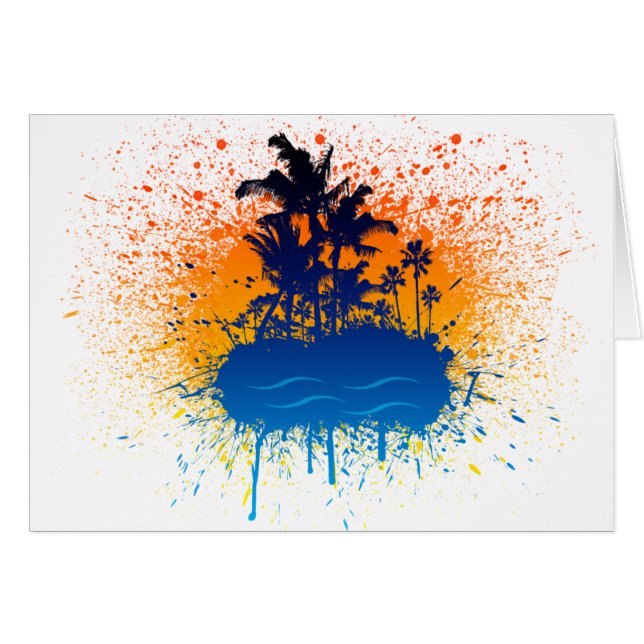 Isla de la pintada del paraíso - pinte la playa de (Anverso (Horizontal))