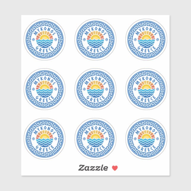 Isla de Mykonos, Grecia Pegatina de paquetes múlti (Hoja)