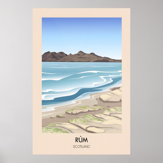 Isla de Rum Escocia Póster de Viaje (Frente)