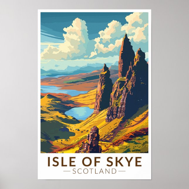 Isla de Skye Escocia Viaje Arte Vintage (Frente)