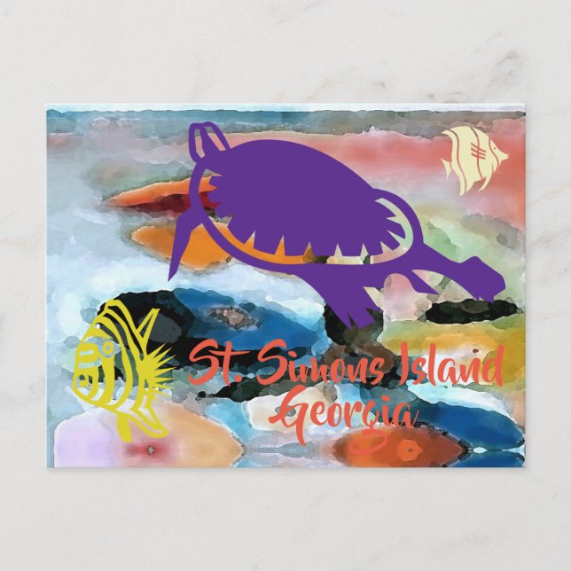 Isla de St. Simons, postal de GA (Anverso)