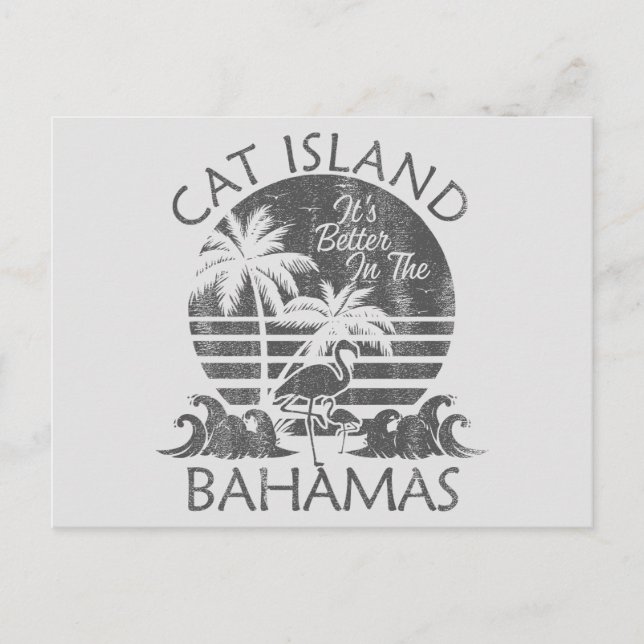 Isla del Gato Retro Bahamas postales crucero de va (Anverso)