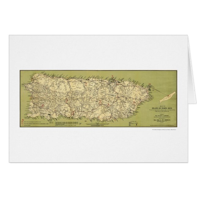 Isla del mapa 1900 de Puerto Rico (Anverso (Horizontal))