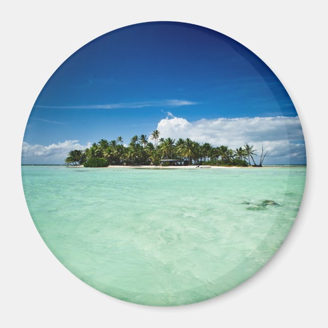 Isla del Pacífico con palmeras alrededor del imán (Frente)