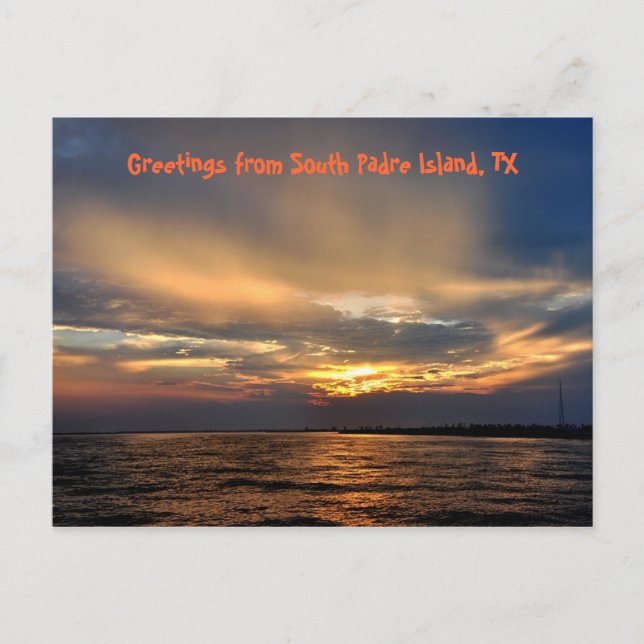 Isla del Padre del Sur, atardecer, postal (Anverso)