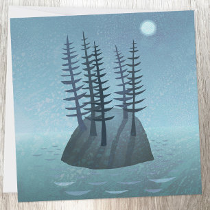 Isla en la carta de arte oceánico