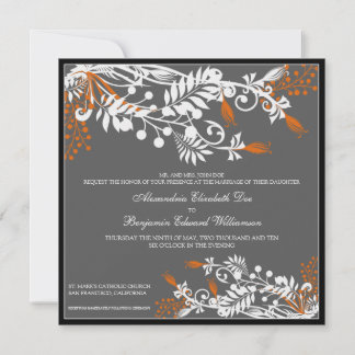 Isla Floral (coral) Elegante invitación a la boda