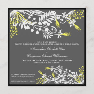 Isla Floral (limón) Elegante Invitación de matrimo