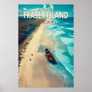 Isla Fraser K'gari Australia Viajes Arte Vintage