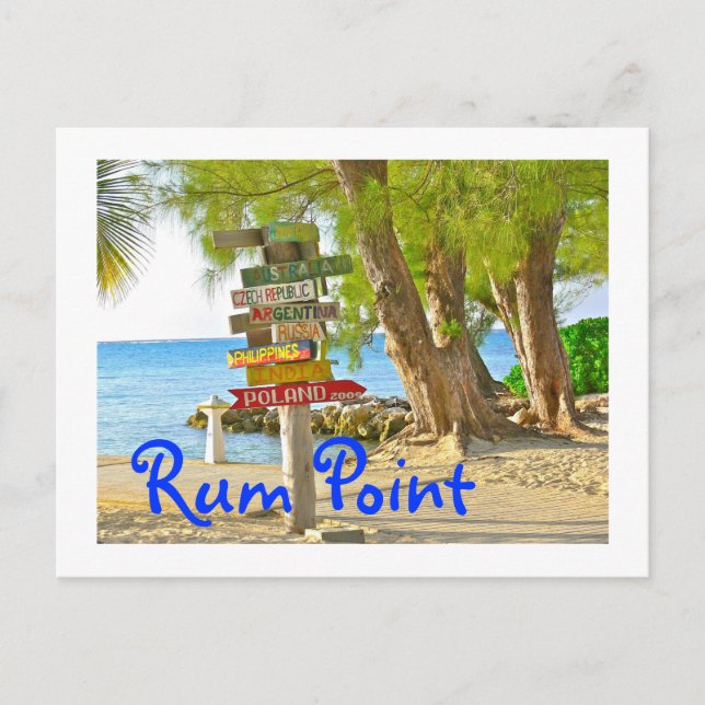 Isla Gran Caimán, Rum Point, postal (Anverso)